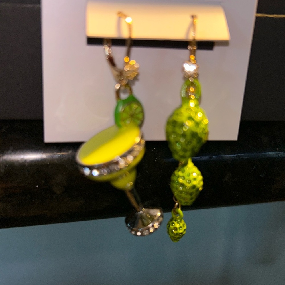 Betsey Johnson Margarita and Lime Mismatch Earrings